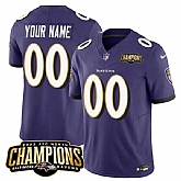 Men & Women & Youth Baltimore Ravens Active Player Custom Purple 2023 F.U.S.E. AFC North Champions Vapor Limited Jersey,baseball caps,new era cap wholesale,wholesale hats